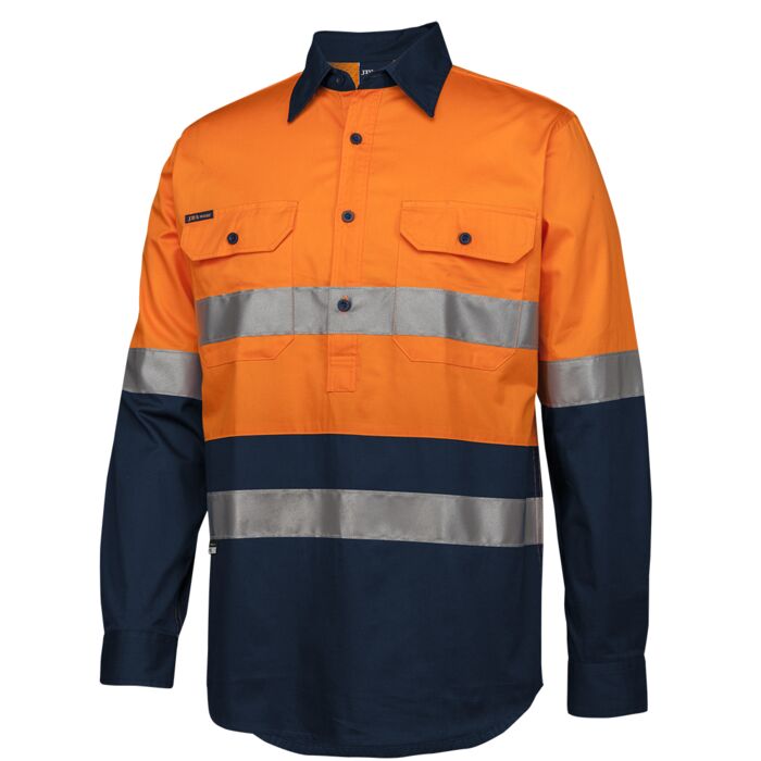 Hi Vis (D+N) Close Front L/S 150G Work shirt Thumbnail