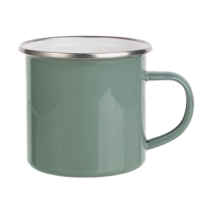 Grey Green Enamel Mug Thumbnail