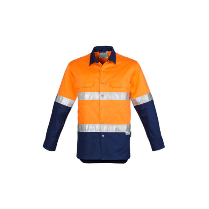 Mens Hi Vis Spliced Industrial Shirt - Hoop Taped Thumbnail