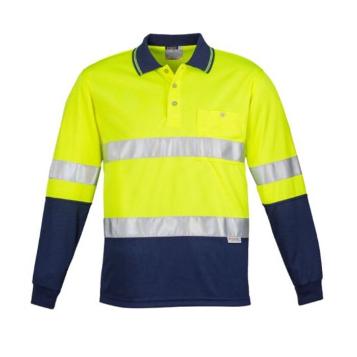 Mens Hi Vis Spliced Polo - L/S Hoop Taped Thumbnail
