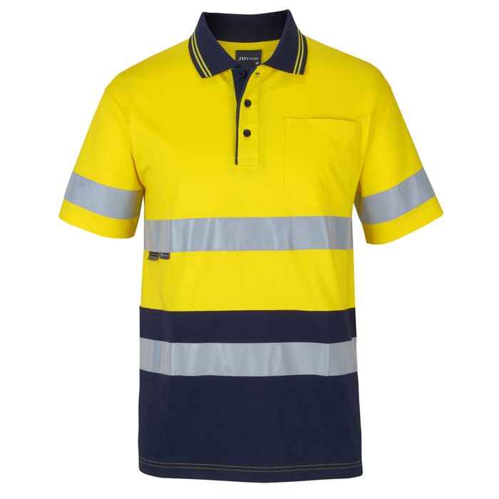 Hi Vis (D+N) S/S Cotton Polo Thumbnail