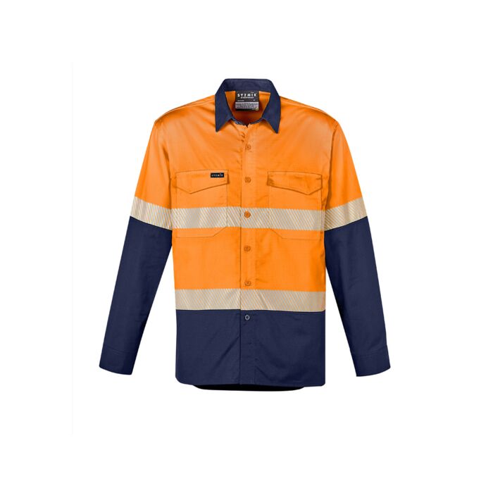 Mens Rugged Cooling Hi Vis Segmented Tape L/S Shirt Thumbnail