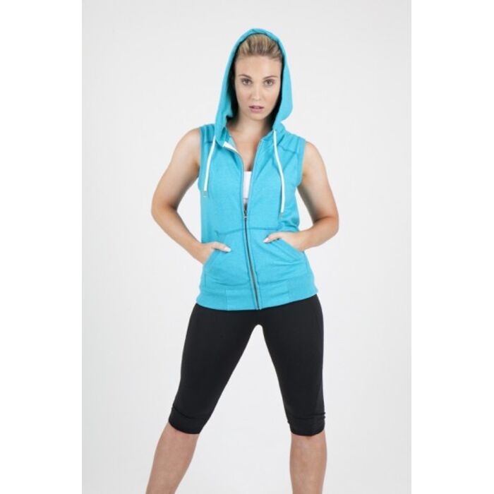RAMO Ladies/Junior Heather SLEEVELESS ZIP Hoodies - Greatness Range Thumbnail