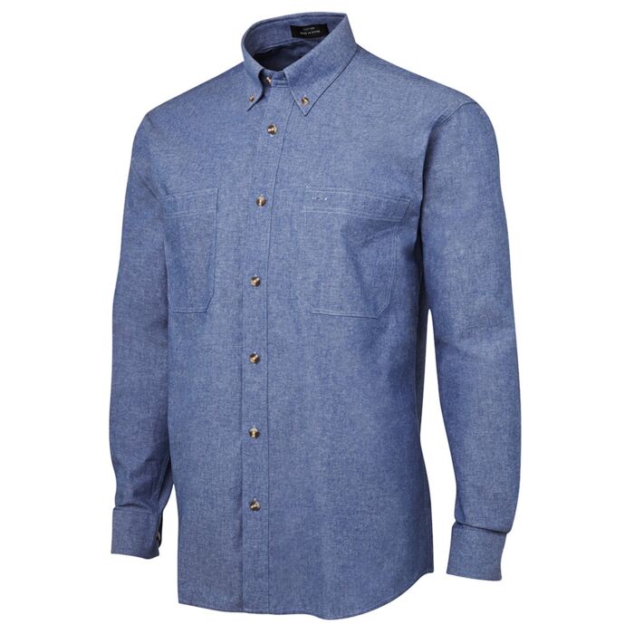 JB's WEAR L/S Cotton Chambray Shirt Thumbnail