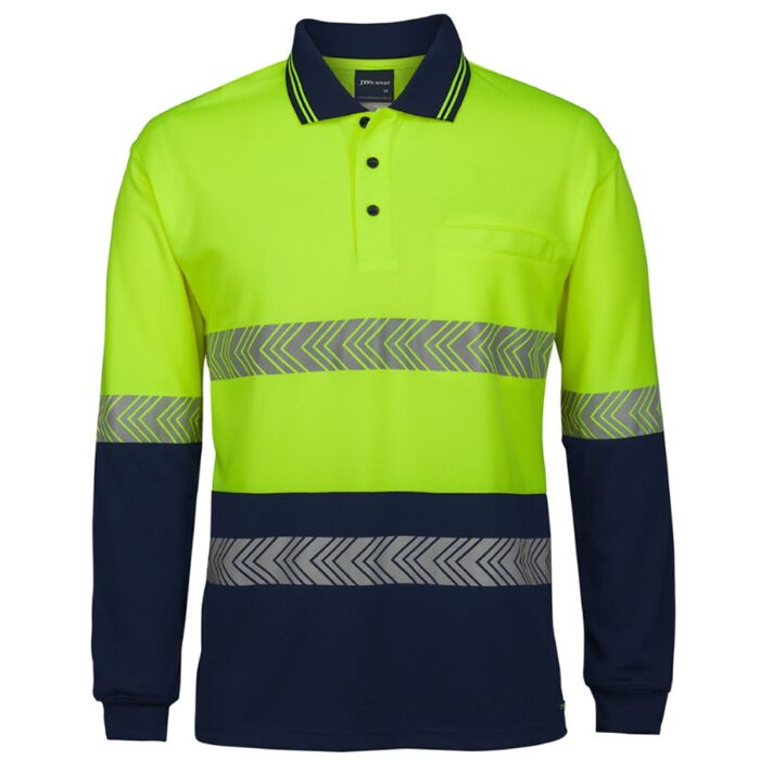 JB's WEAR Hi Vis L/S Segmented Tape Polo Thumbnail