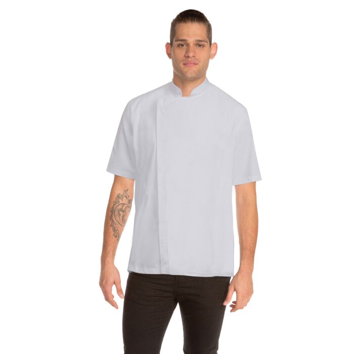 CHEF WORKS Cannes White Press Stud Chef Jacket Thumbnail