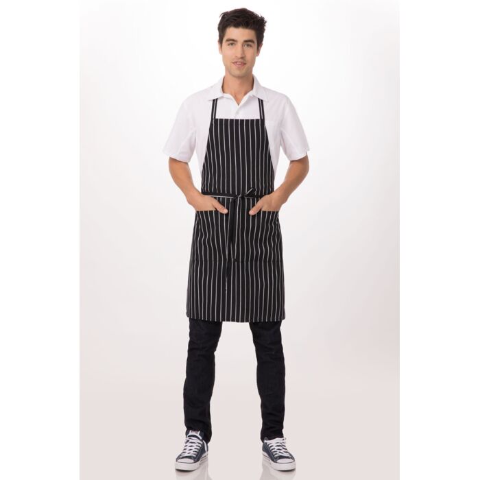 CHEF WORKS Pinstripe Bib Apron Thumbnail