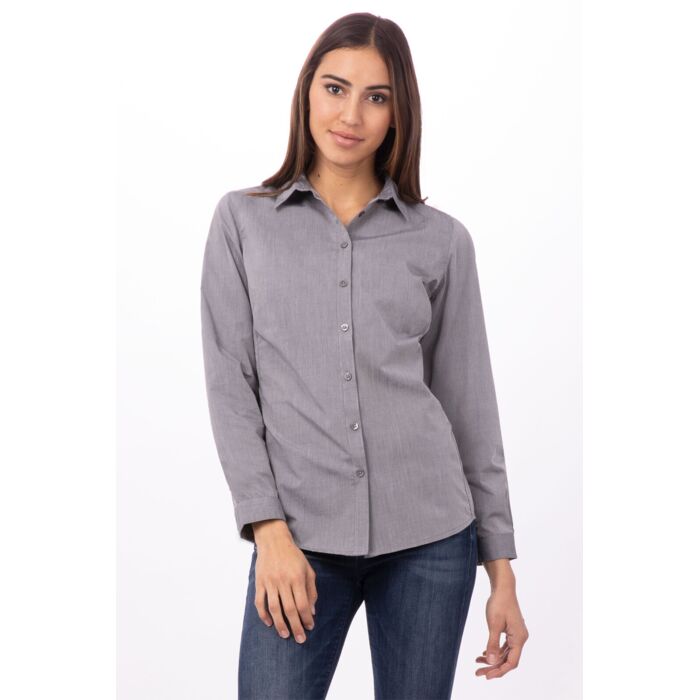 CHEF WORKS Women's Modern Chambray Dress Shirt Thumbnail
