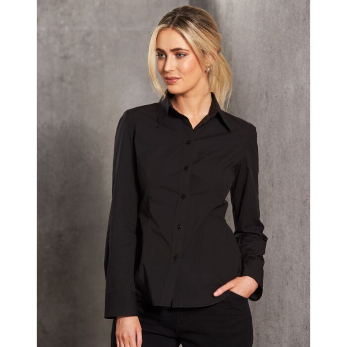 Women's Cotton/Poly Stretch Long Sleeve Shirt Thumbnail