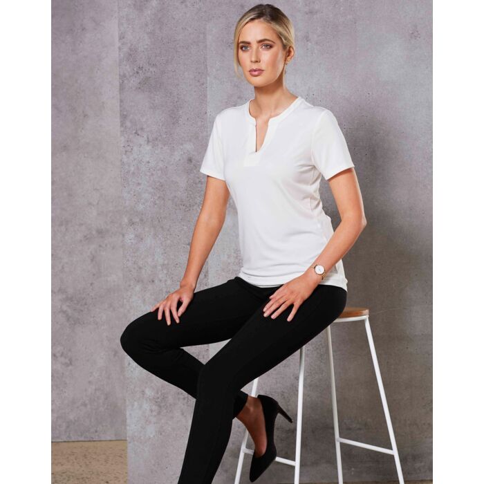 WINNING SPIRIT Ladies Short Sleeve Knit Top Sofia Thumbnail